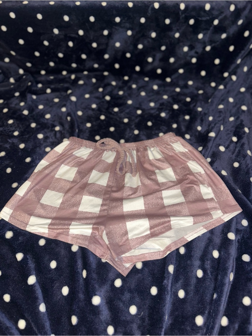 Plaid Pink Lounge/Sleep Shorts with Elastic Waist